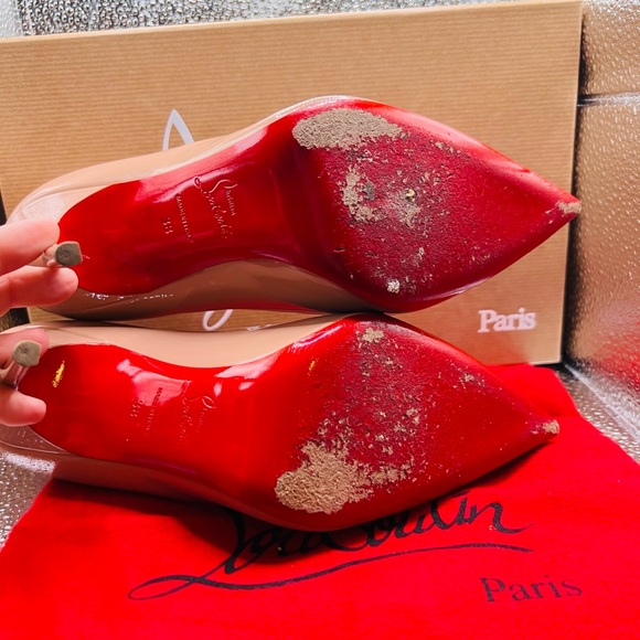 Christian Louboutin Decolette patent nude 38 - Picture 3 of 3